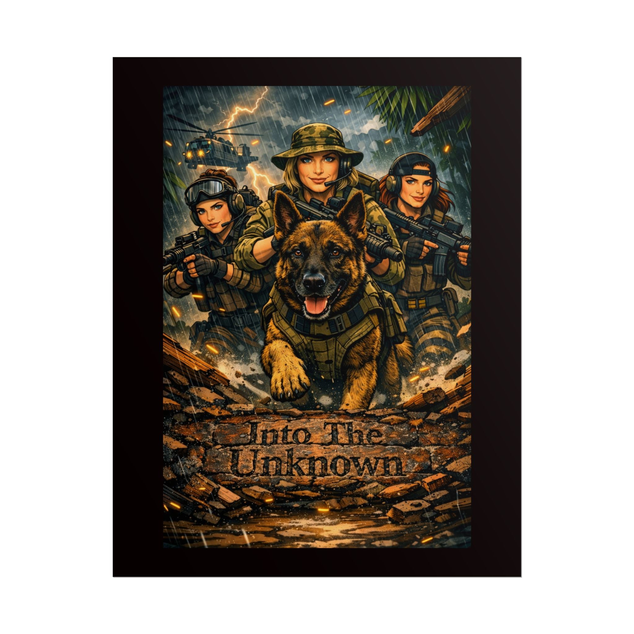 Rolled Poster — K9 Tactical Unit 'Into The Unknown' Military Dog Wall Art