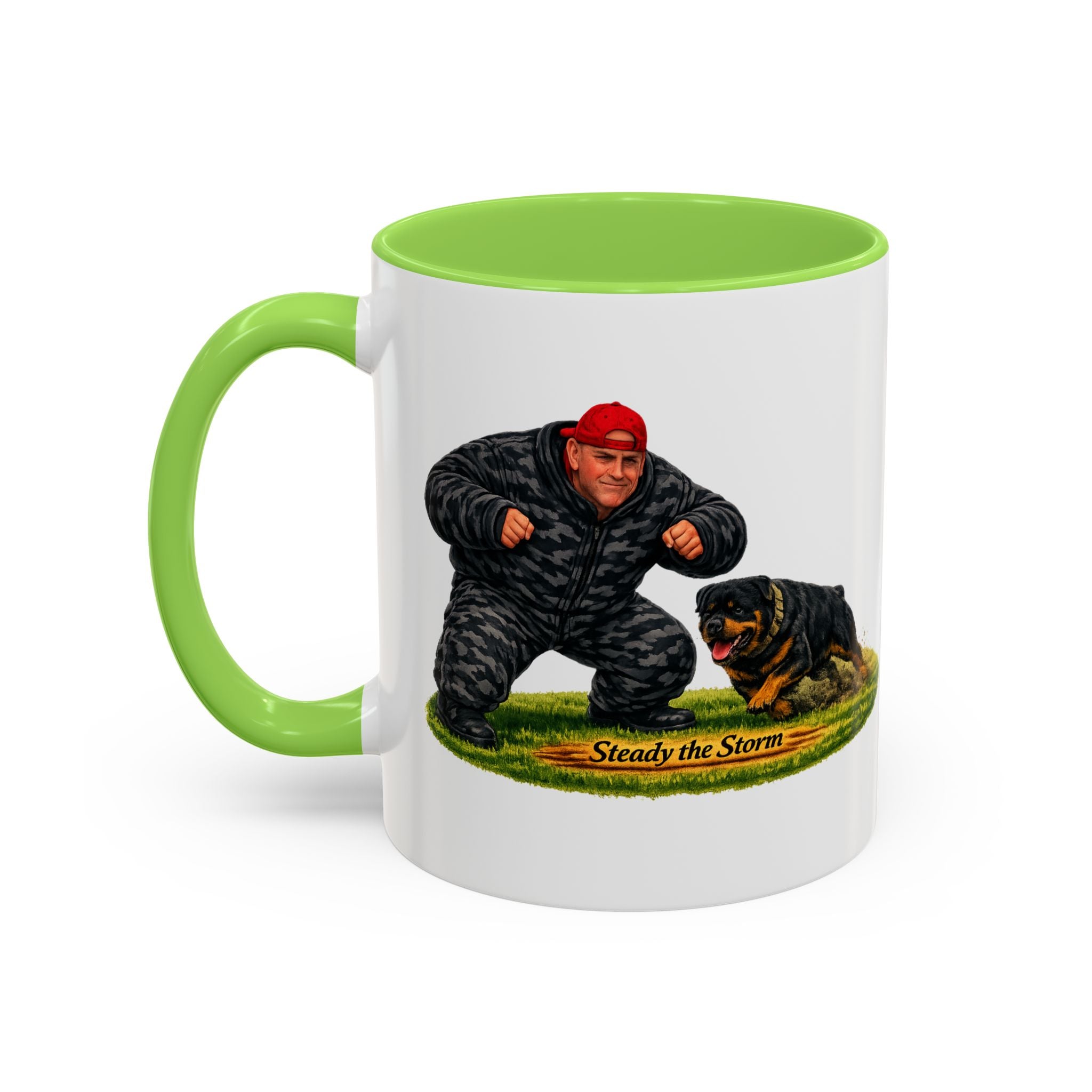 Steady the Storm Rottweiler & Handler Coffee Mug — Dog Lover Gift (11oz/15oz)