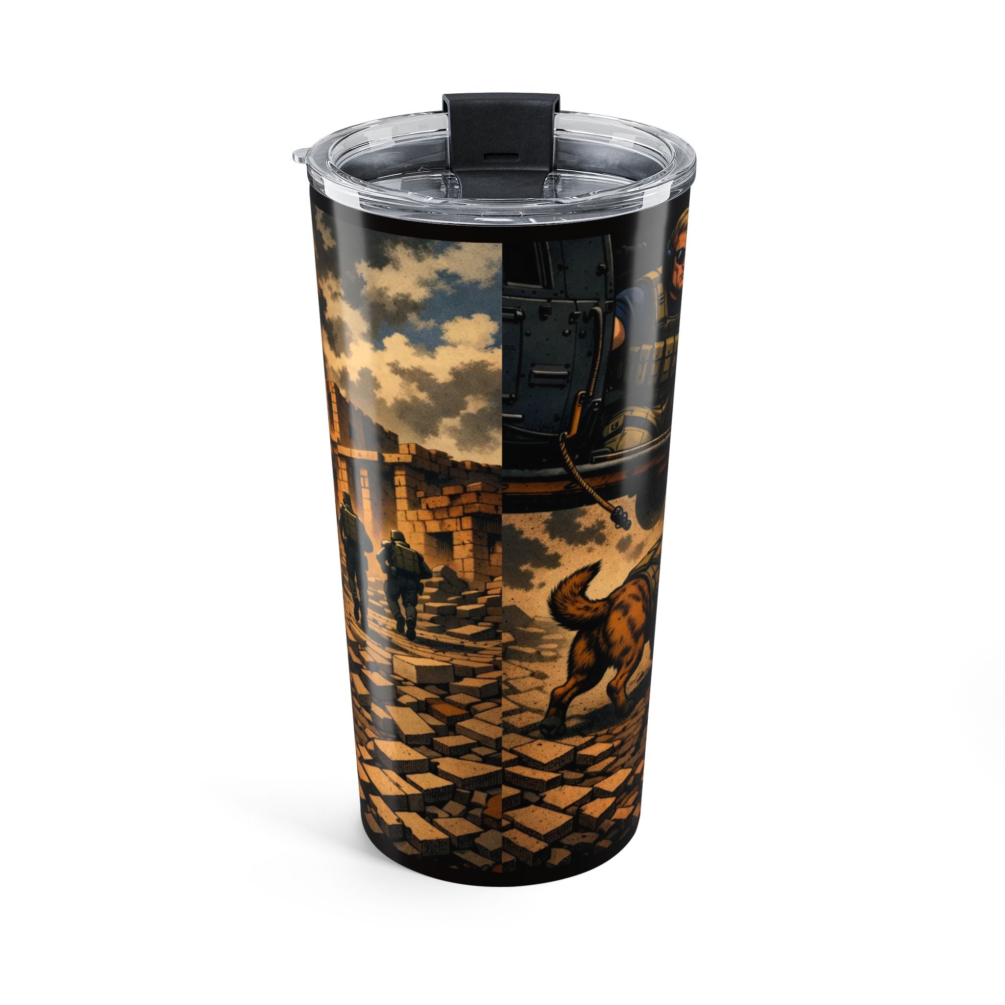 20oz Military Patrol Tumbler — 'In for Freedom' Veteran Combat Travel Mug