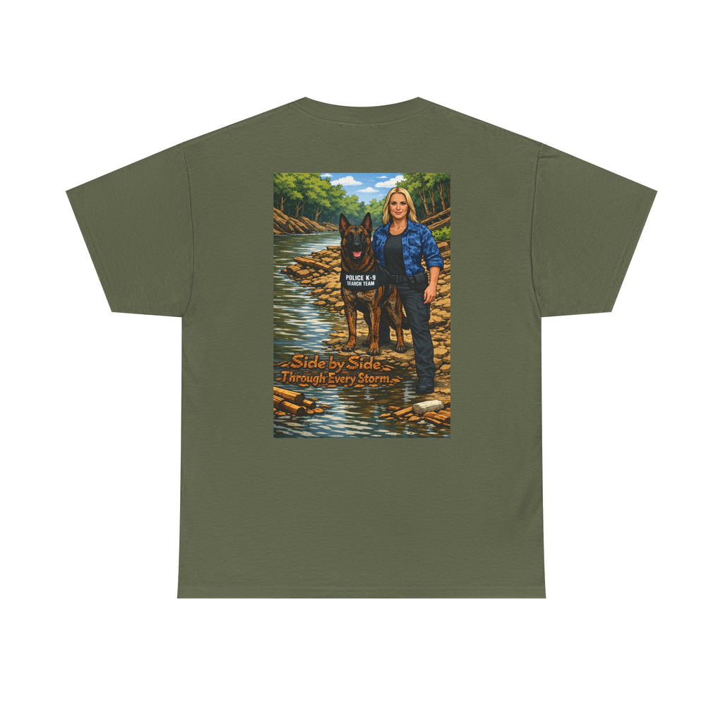 Police K9 Partner T-Shirt — "Side by Side Through Every Storm" Memorial Tee