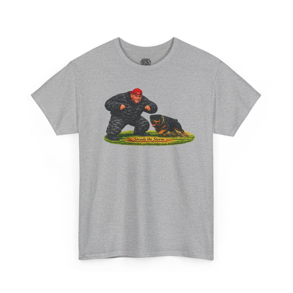 Cotton T-Shirt — "Military K-9 Training Day Rottweiler Graphic