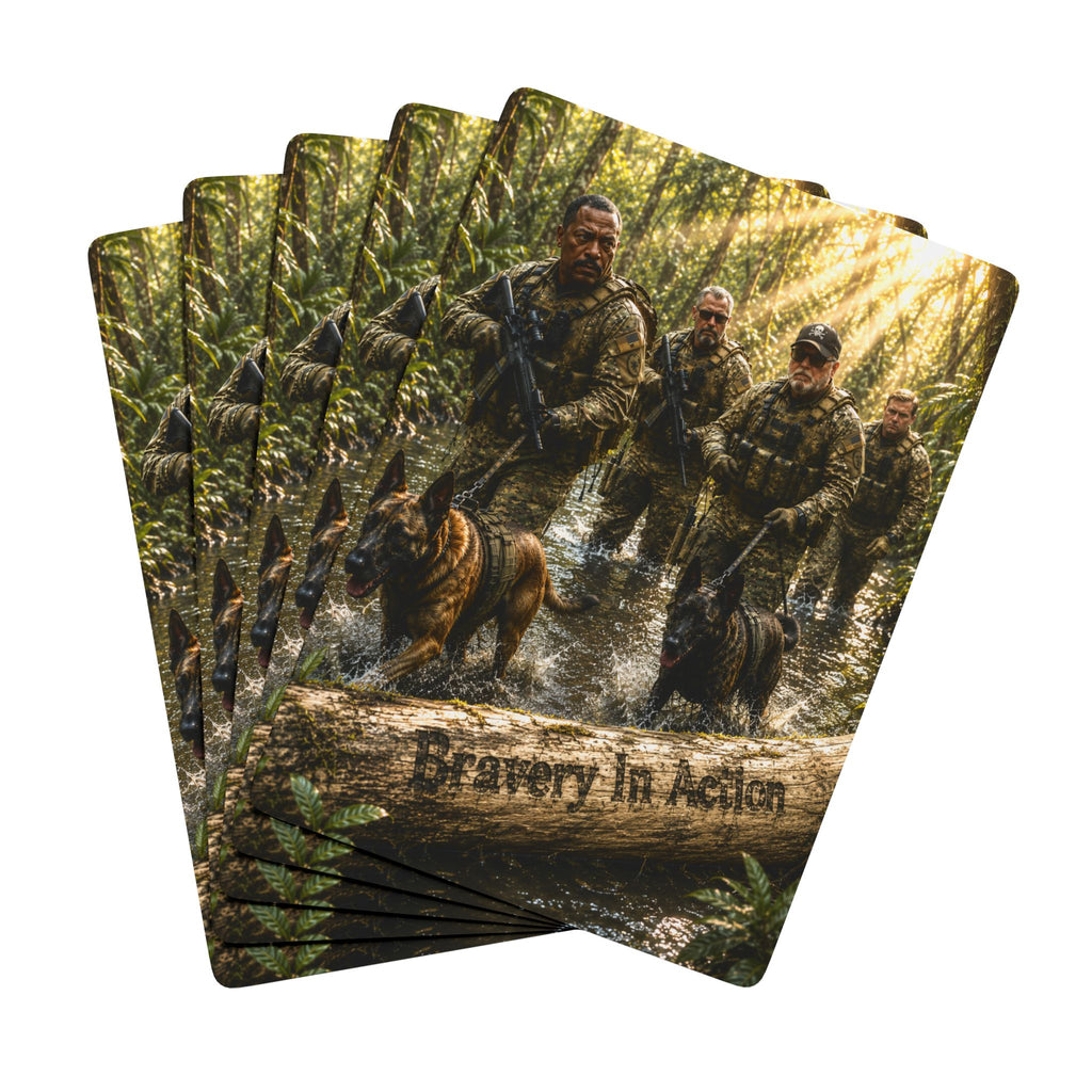 Military K9 Poker Playing Cards — Tactical Soldiers & Dogs Deck