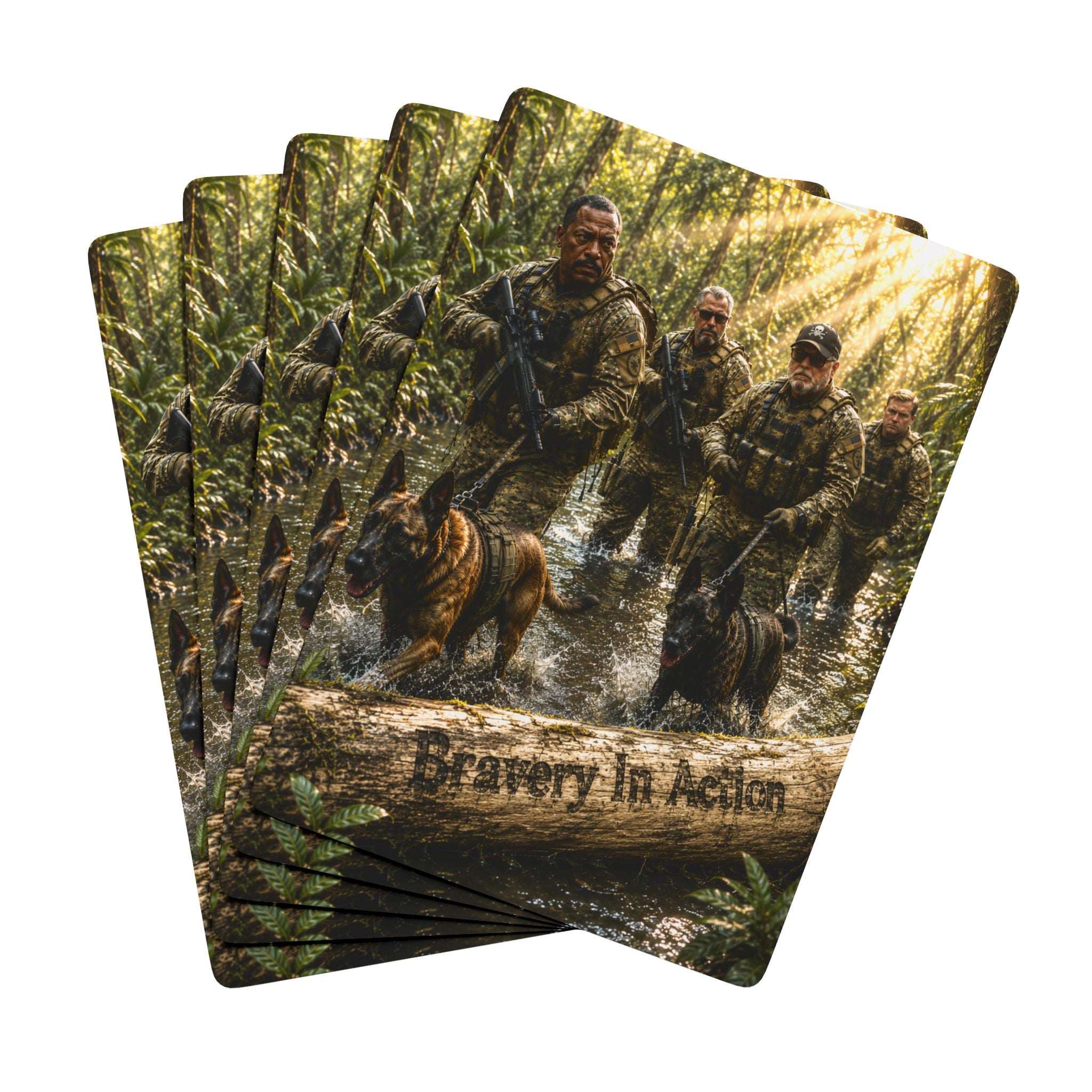 Military K9 Poker Playing Cards — Tactical Soldiers & Dogs Deck
