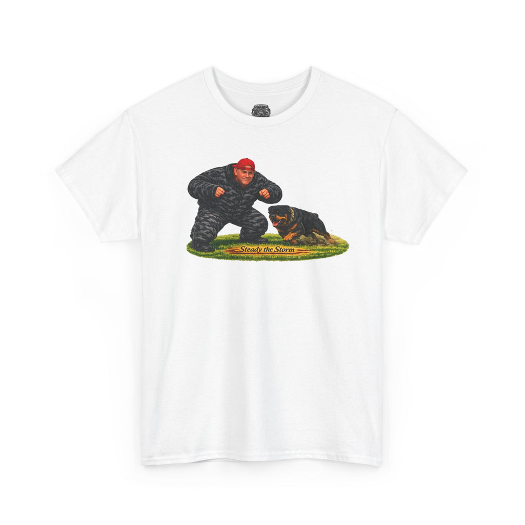 Cotton T-Shirt — "Military K-9 Training Day Rottweiler Graphic