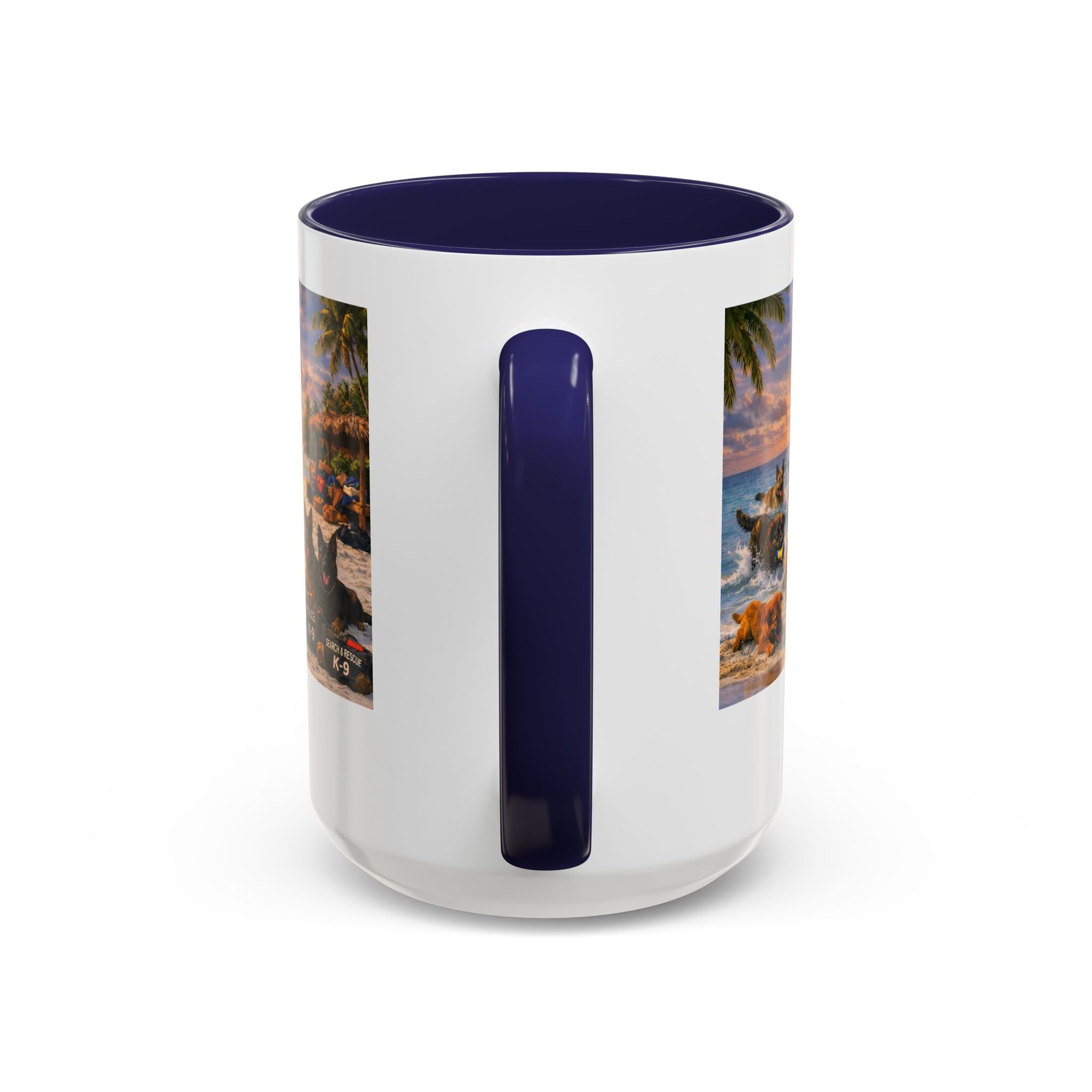 Dutch Shepherd Beach Coffee Mug — "Escape Is Temporary" Accent Mug (11/15oz)