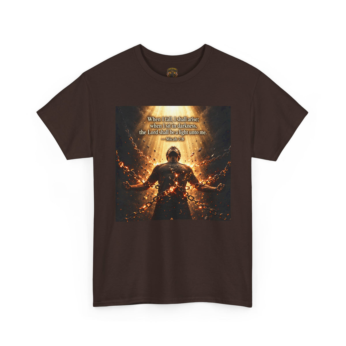 The Light of God Saves Graphic Tee — "Wound Me, Defeat Me, I'll Rise Stronger" Inspirational Shirt