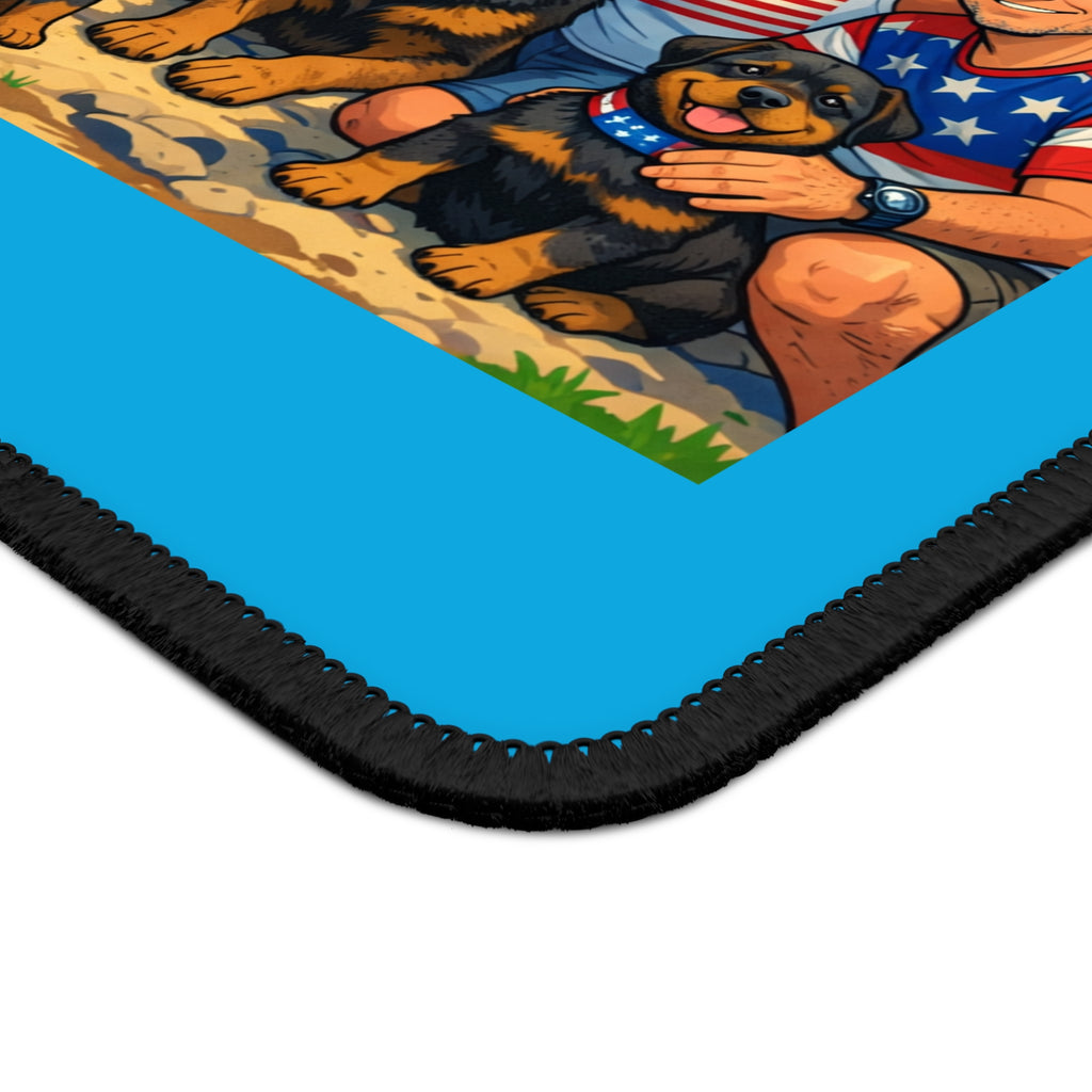 Beach Family & Dogs Mouse Pad — "Living on Beach Time" Gaming Pad