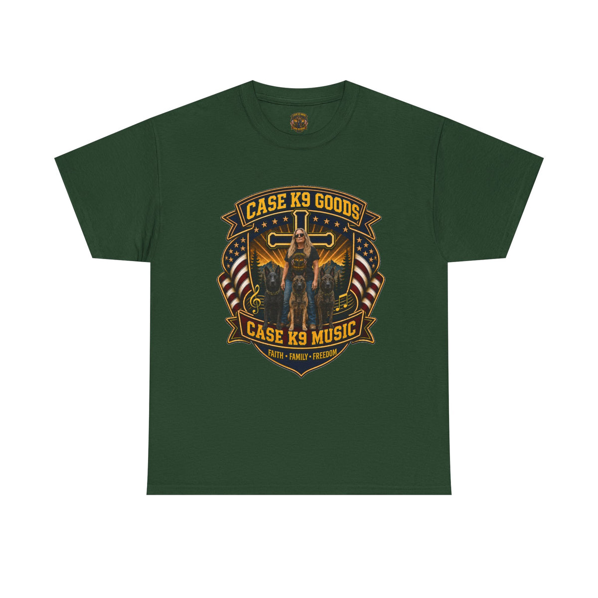 Case K9 Music T-Shirt — Vintage K9 Handler Military American Flag Tee