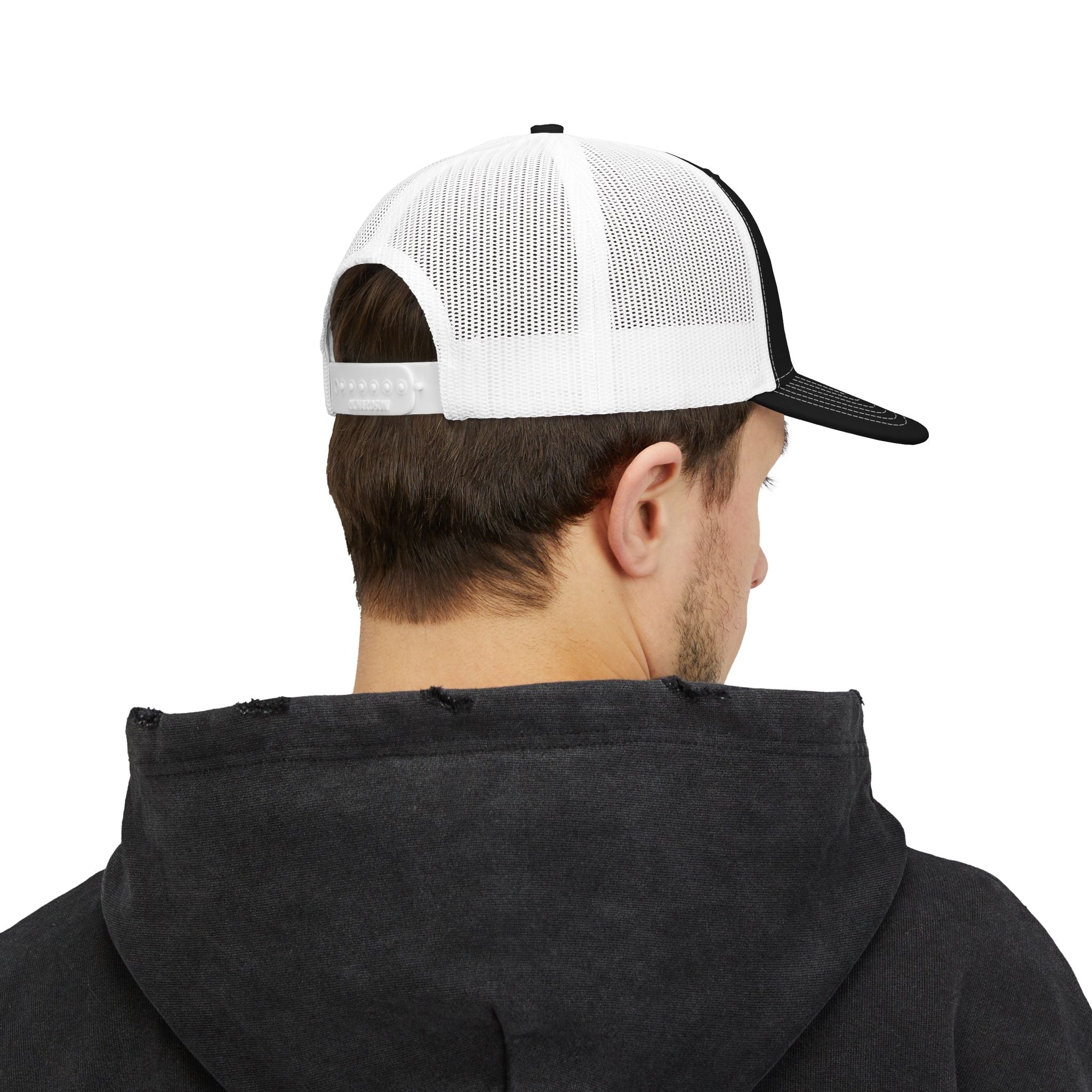 Never Forget Trucker Cap — American Flag 9/11 Memorial Snapback