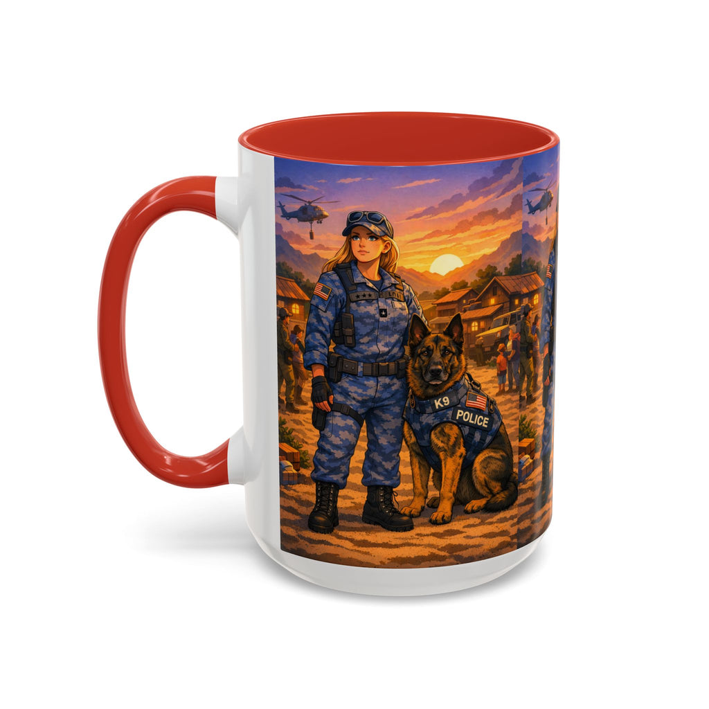 Police K9 Unit Coffee Mug — Female Officer & K9 Tribute (11/15oz)