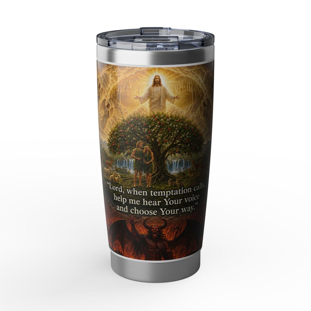 Christian Prayer Tumbler - "Lord, When Temptation…" 20oz Insulated Travel Cup