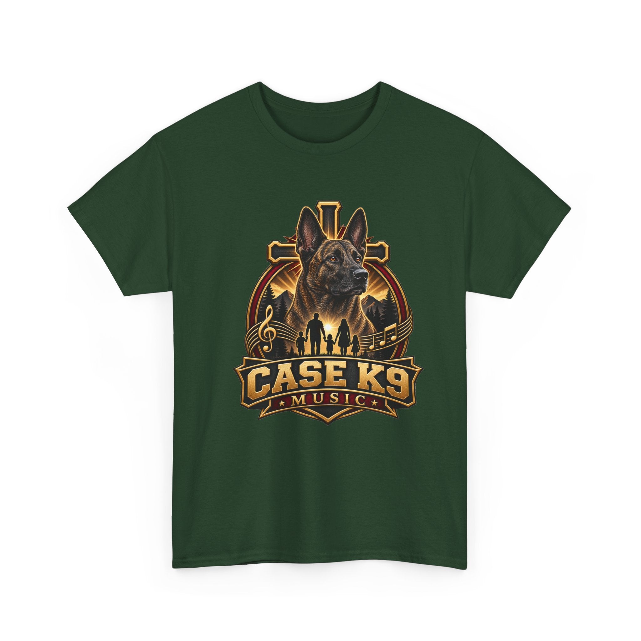 CASE K9 Music Graphic Tee — German Shepherd K9 Logo Shirt