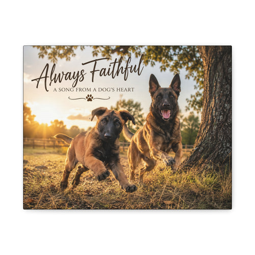 Always Faithful  Dutch Shepherd Dogs Canvas Wall Art — "A Song from a Dog's Heart"