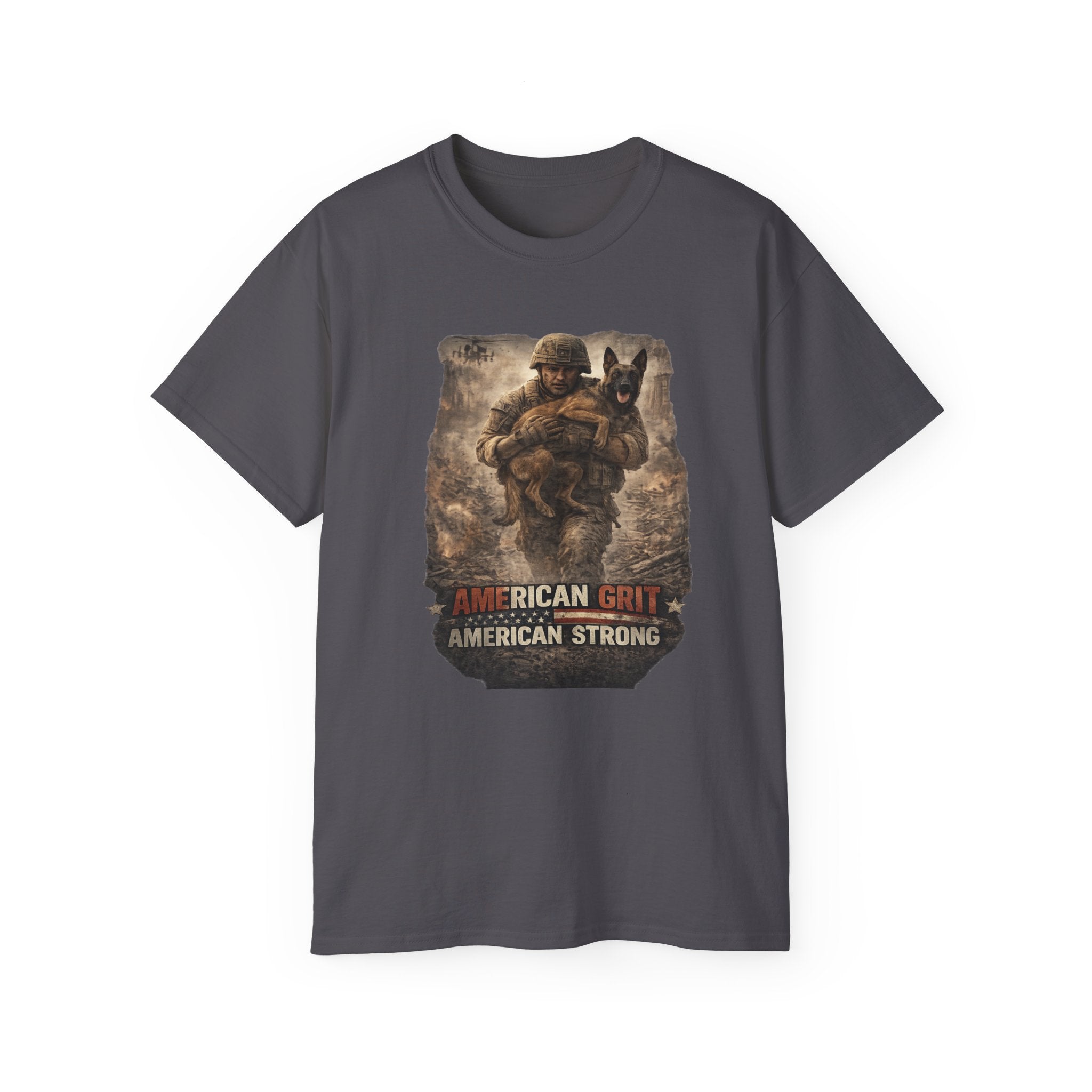 American Grit American Strong T-Shirt — Patriotic Military K9 Tee