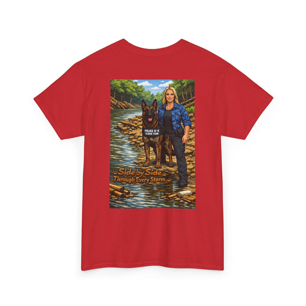Police K9 Partner T-Shirt — "Side by Side Through Every Storm" Memorial Tee