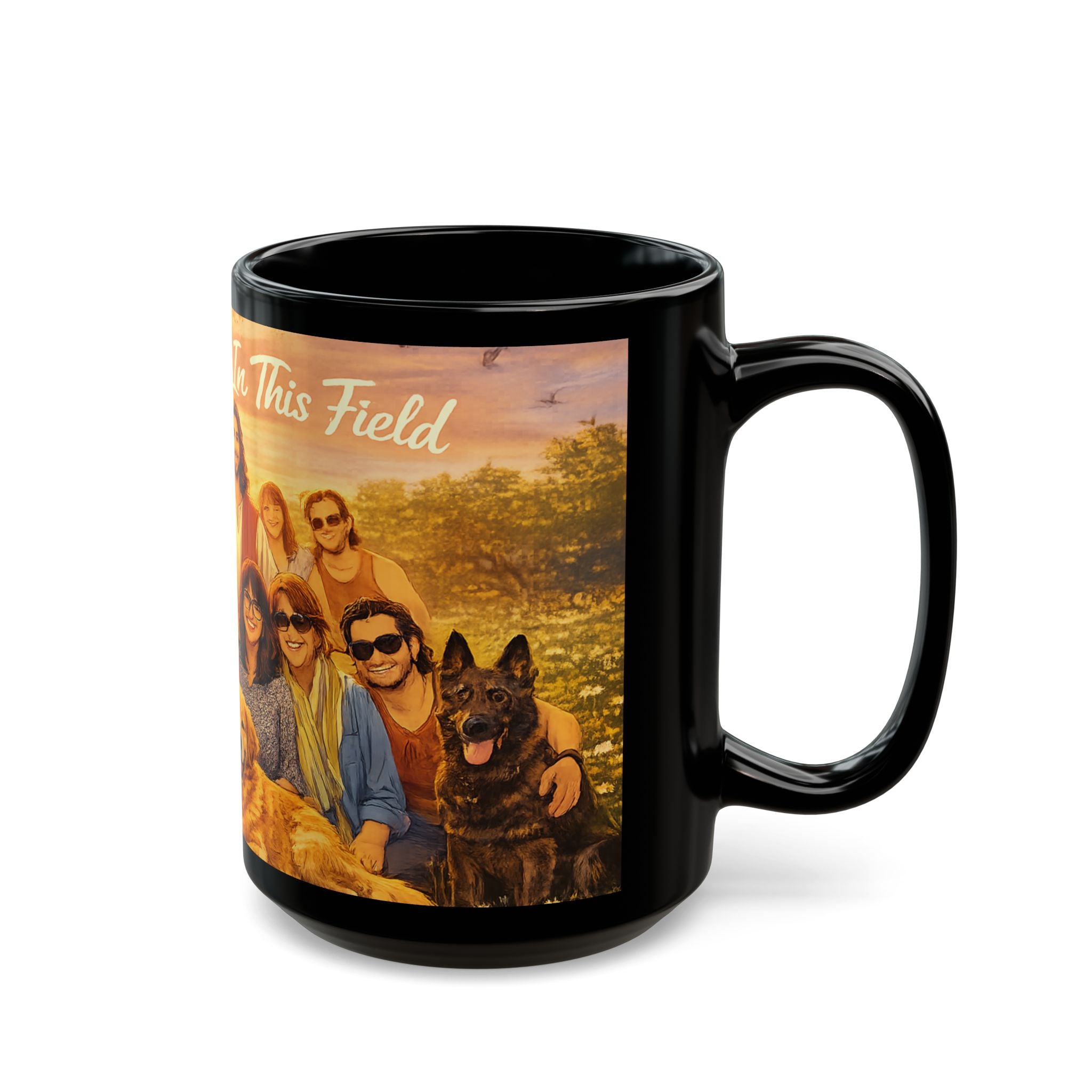 Christian Family Love Mug — "Love Grows In This Field" Black Coffee Cup (11oz/15oz)