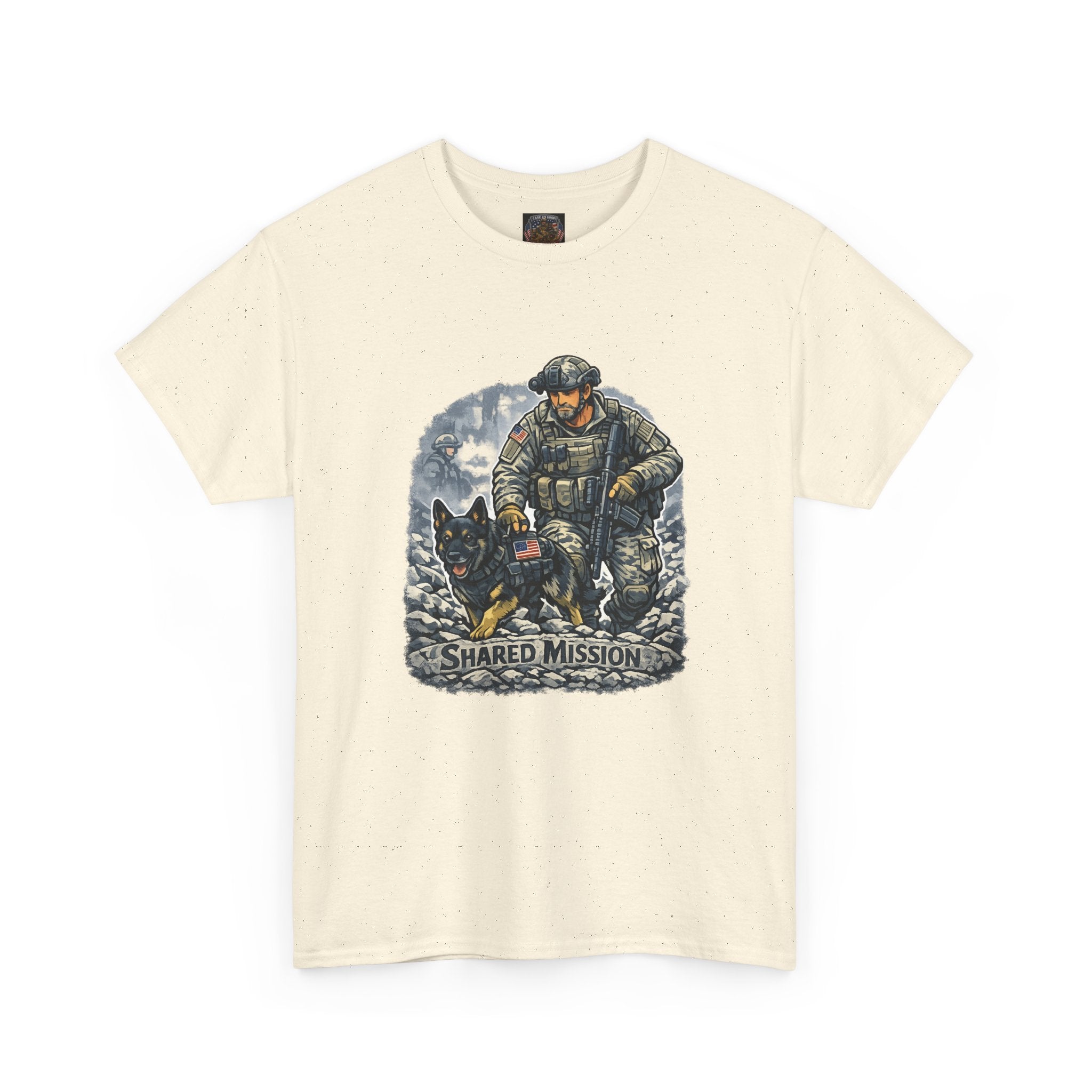 Military K9 T‑Shirt – 'Shared Mission' Soldier & German Shepherd Tribute Tee