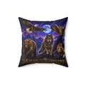 Called to the Challenge Wildlife Moon Pillow — Wolf, Bear & Owl Nature Throw Pillow