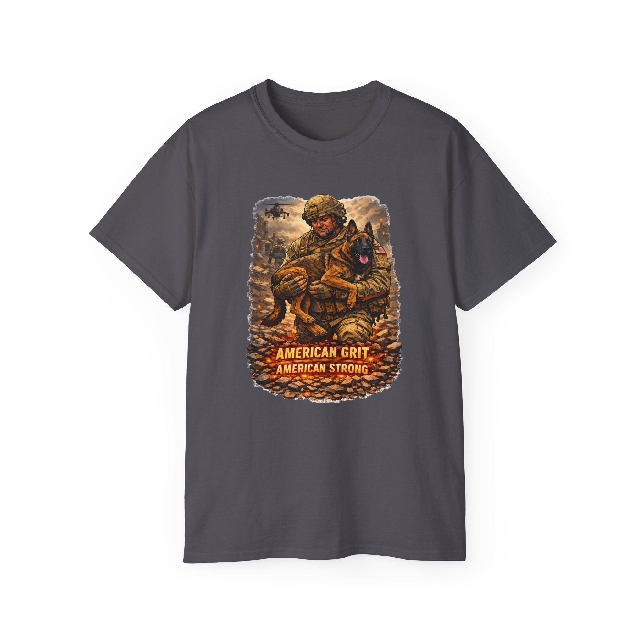 American Grit Soldier T-Shirt — "American Grit, American Strong" Military Tribute Tee