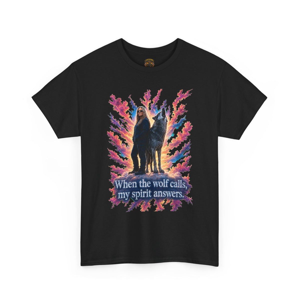 Wolf Spirit T‑Shirt — "When the wolf calls my spirit answers" Graphic Tee