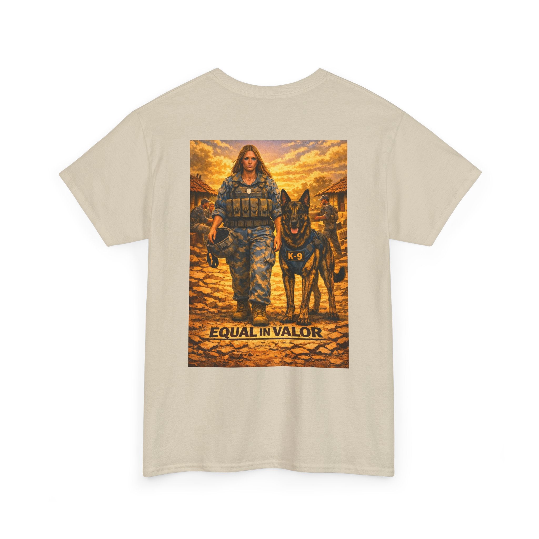 Equal in Valor T-Shirt — K9 Police Handler & Dog Tribute Tee