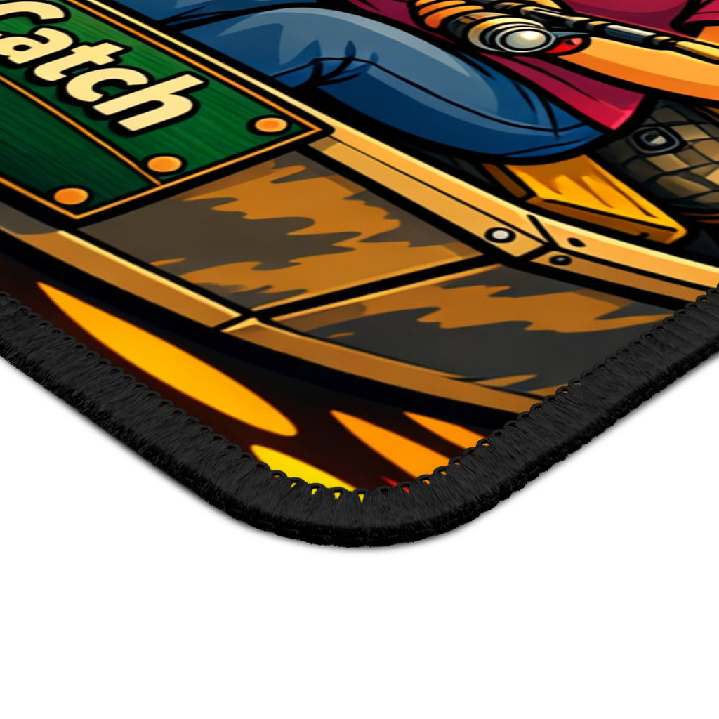 Fishing Couple Gaming Mouse Pad — "The Best Catch Is Beside Me" Cartoon Design