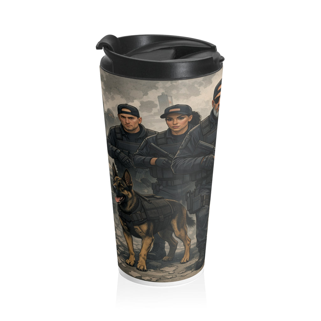 Tactical Team Stainless Steel Travel Mug — Military K9 Veteran Coffee Tumbler