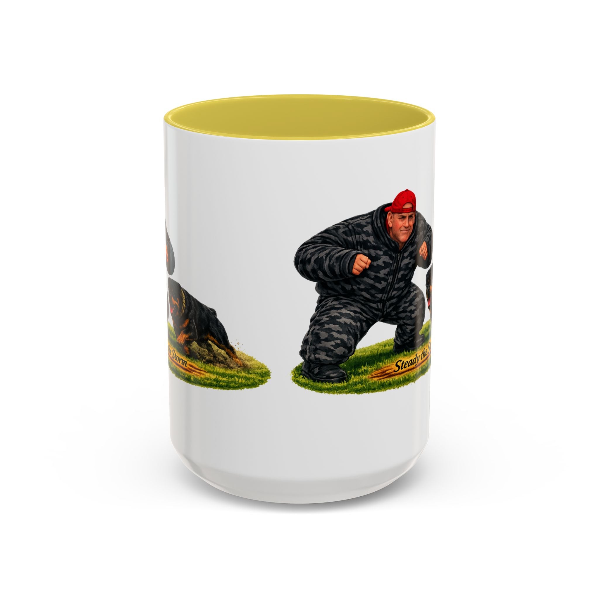 Steady the Storm Rottweiler & Handler Coffee Mug — Dog Lover Gift (11oz/15oz)