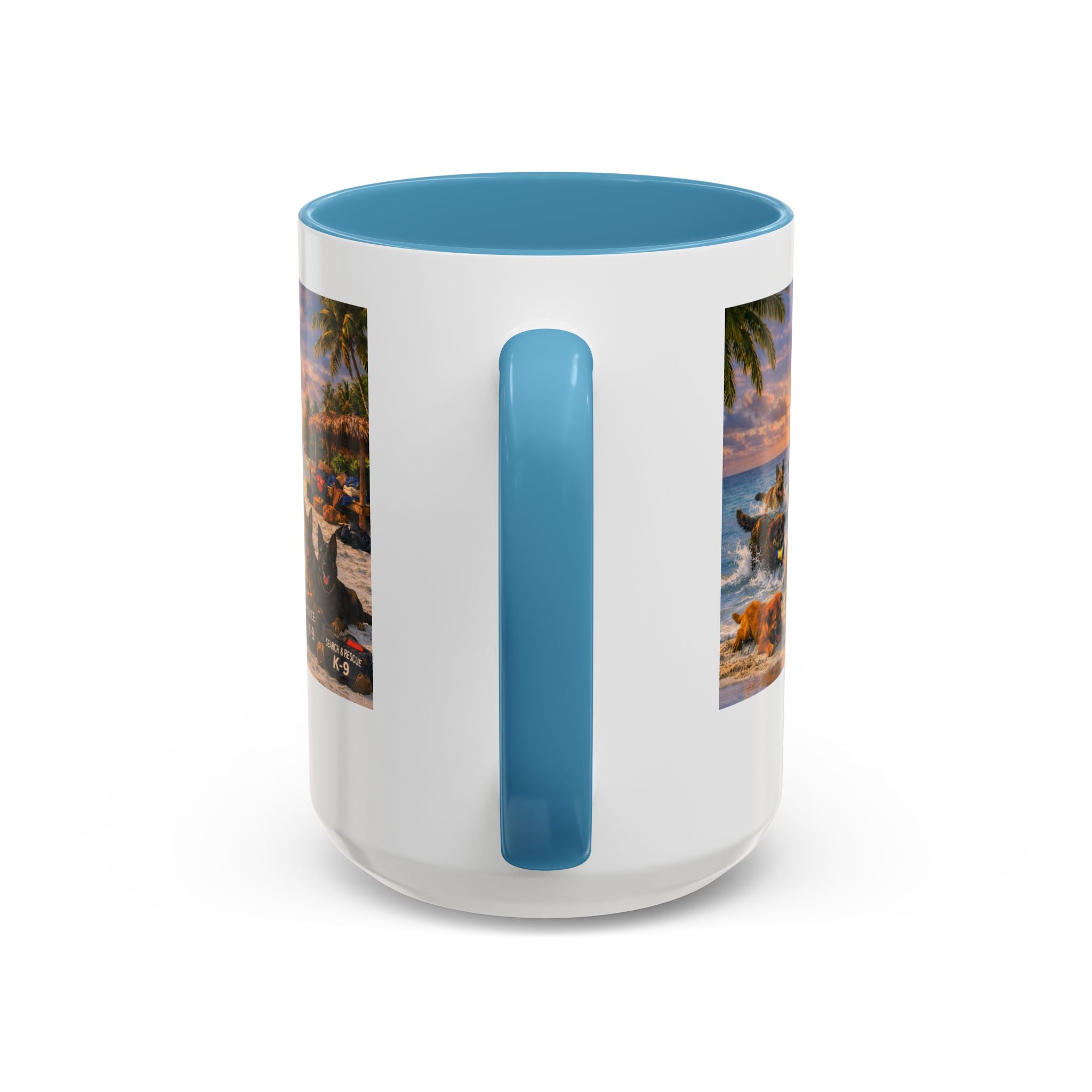 Dutch Shepherd Beach Coffee Mug — "Escape Is Temporary" Accent Mug (11/15oz)