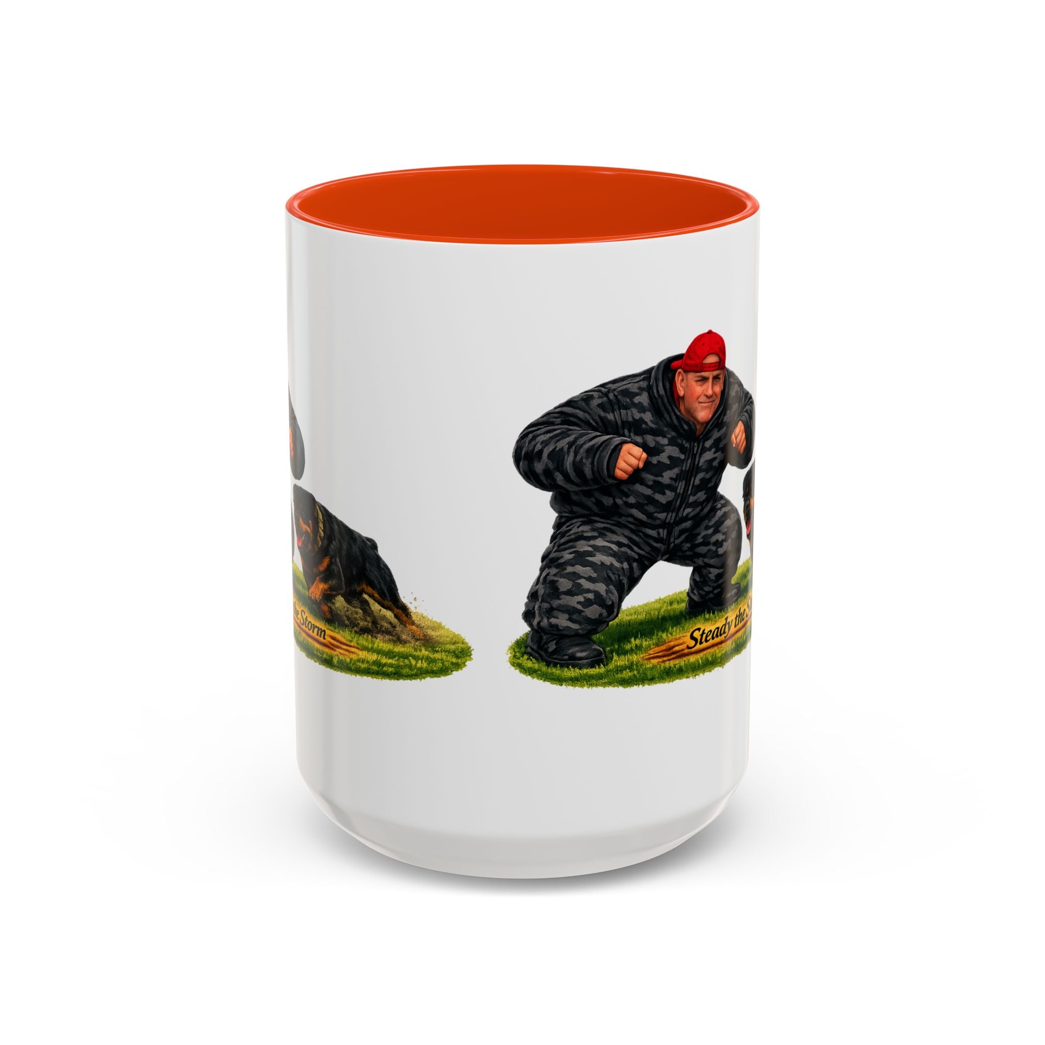 Steady the Storm Rottweiler & Handler Coffee Mug — Dog Lover Gift (11oz/15oz)