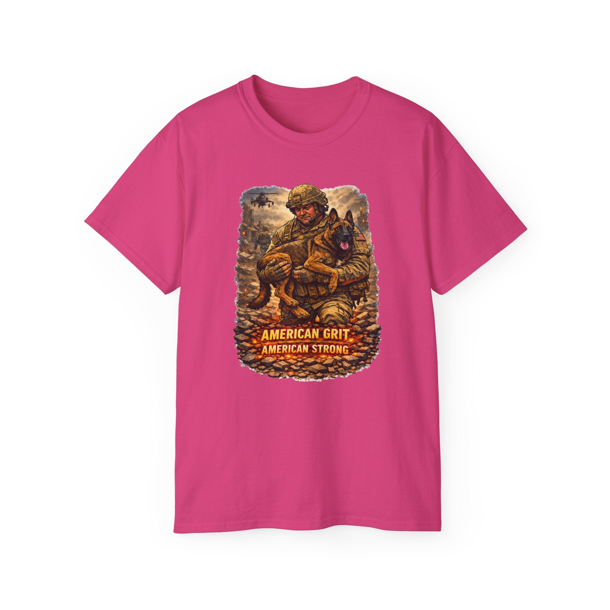 American Grit Soldier T-Shirt — "American Grit, American Strong" Military Tribute Tee