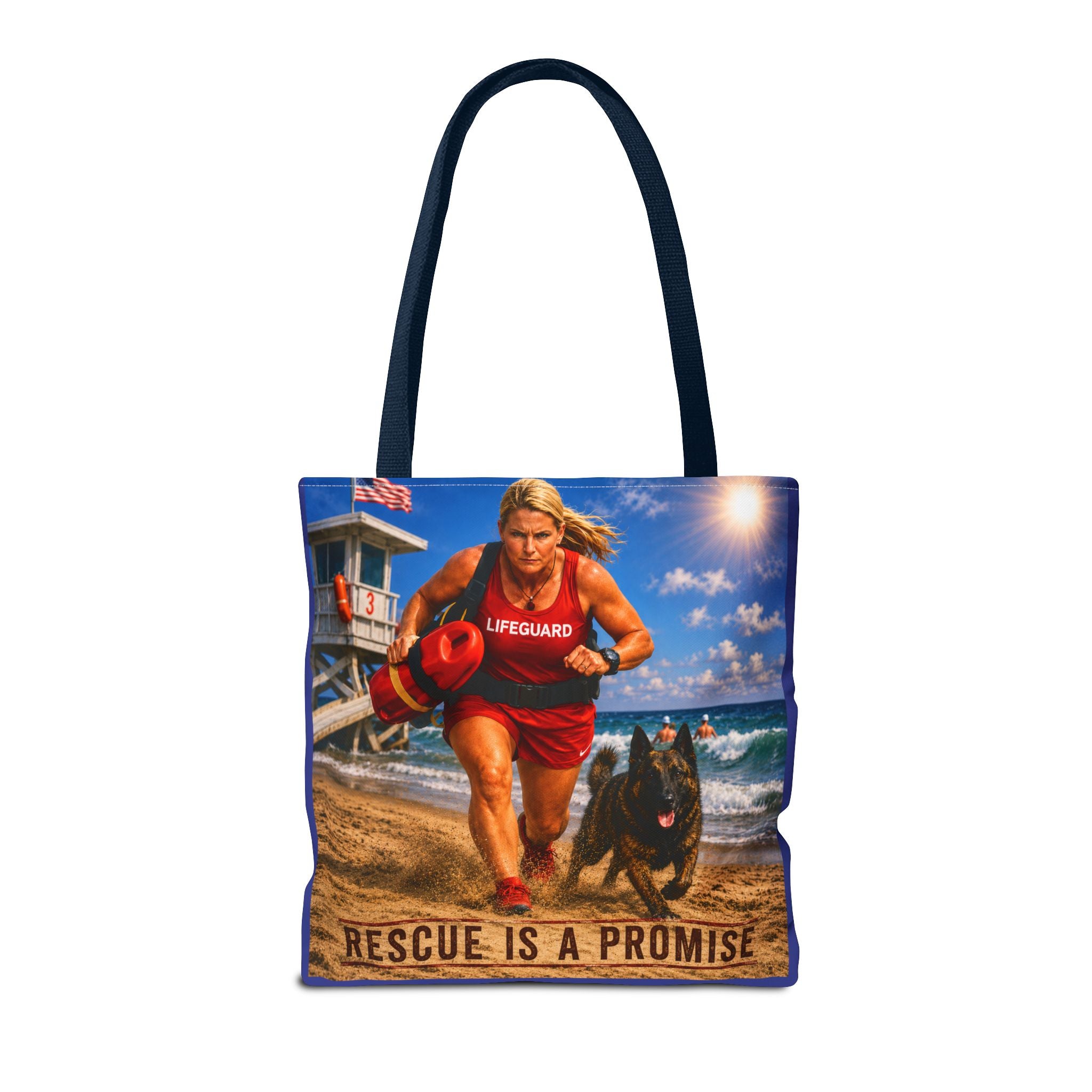 Lifeguard Rescue Tote Bag – "Rescue Is a Promise" Beach Tote