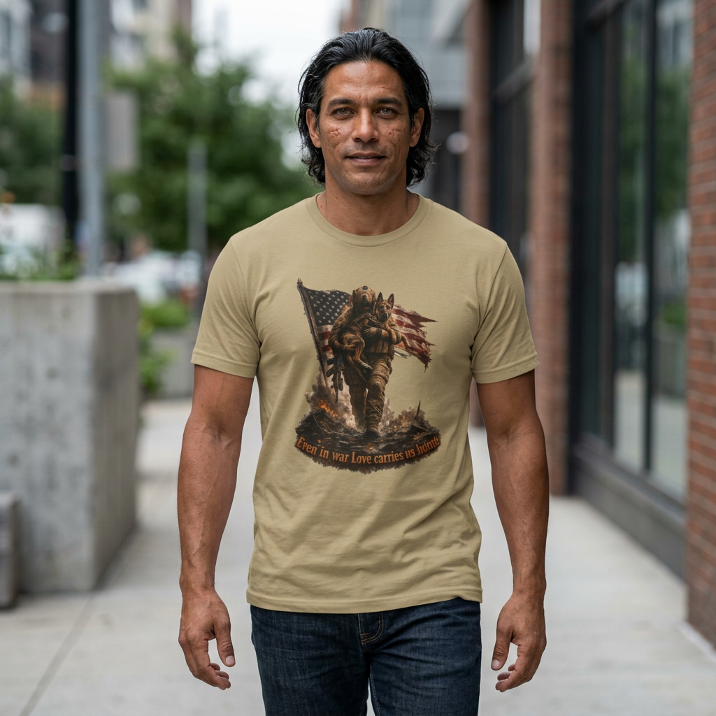 Patriotic Firefighter T-Shirt — "Here in Our Time Comes to Stand" Vintage Rescue Tee