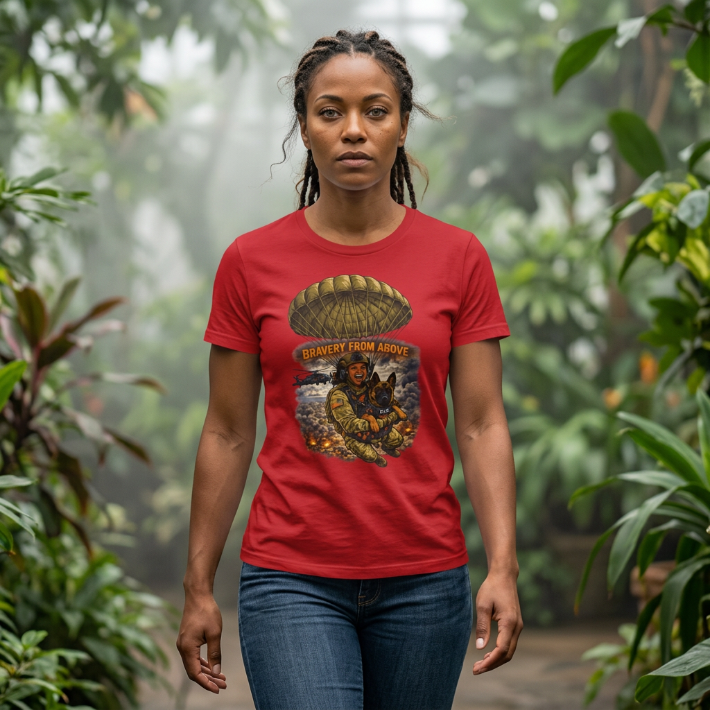 Paratrooper Tee — "Bravery From Above" Military Airborne Shirt