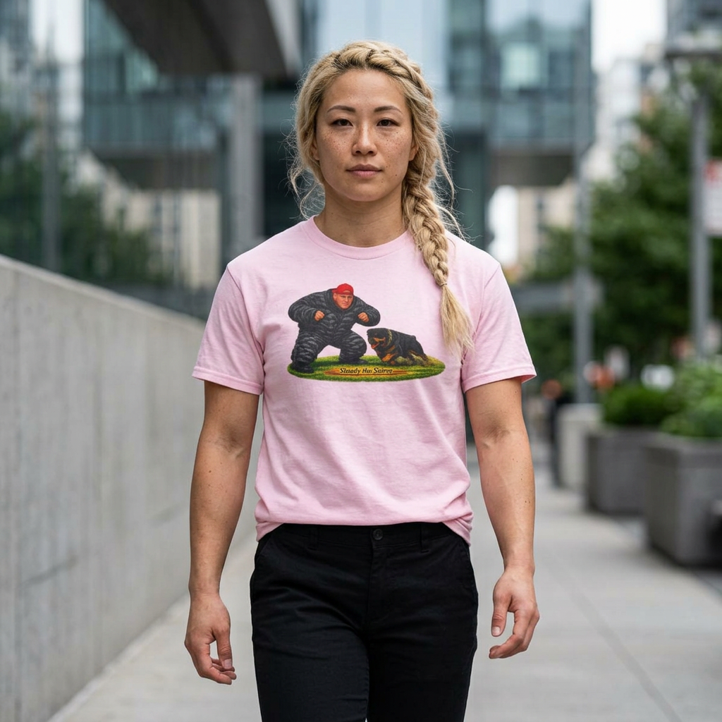 Cotton T-Shirt — "Military K-9 Training Day Rottweiler Graphic