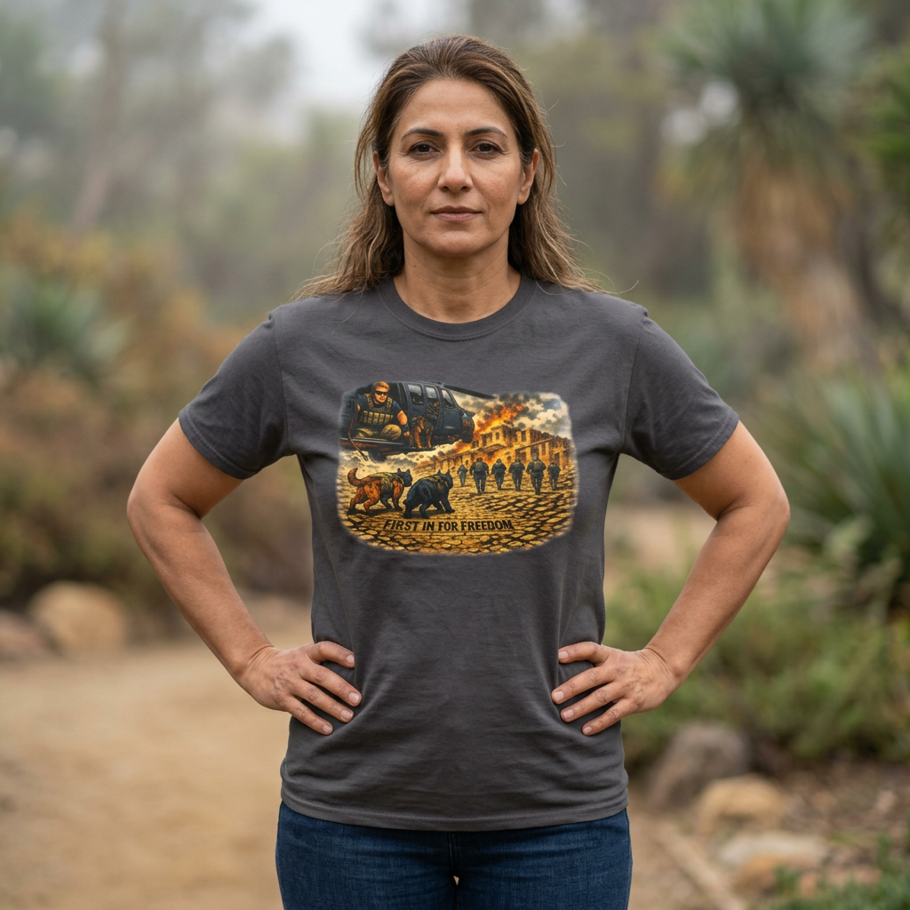 Military K-9 Freedom T-Shirt – "The First In to Battle" Graphic Tee
