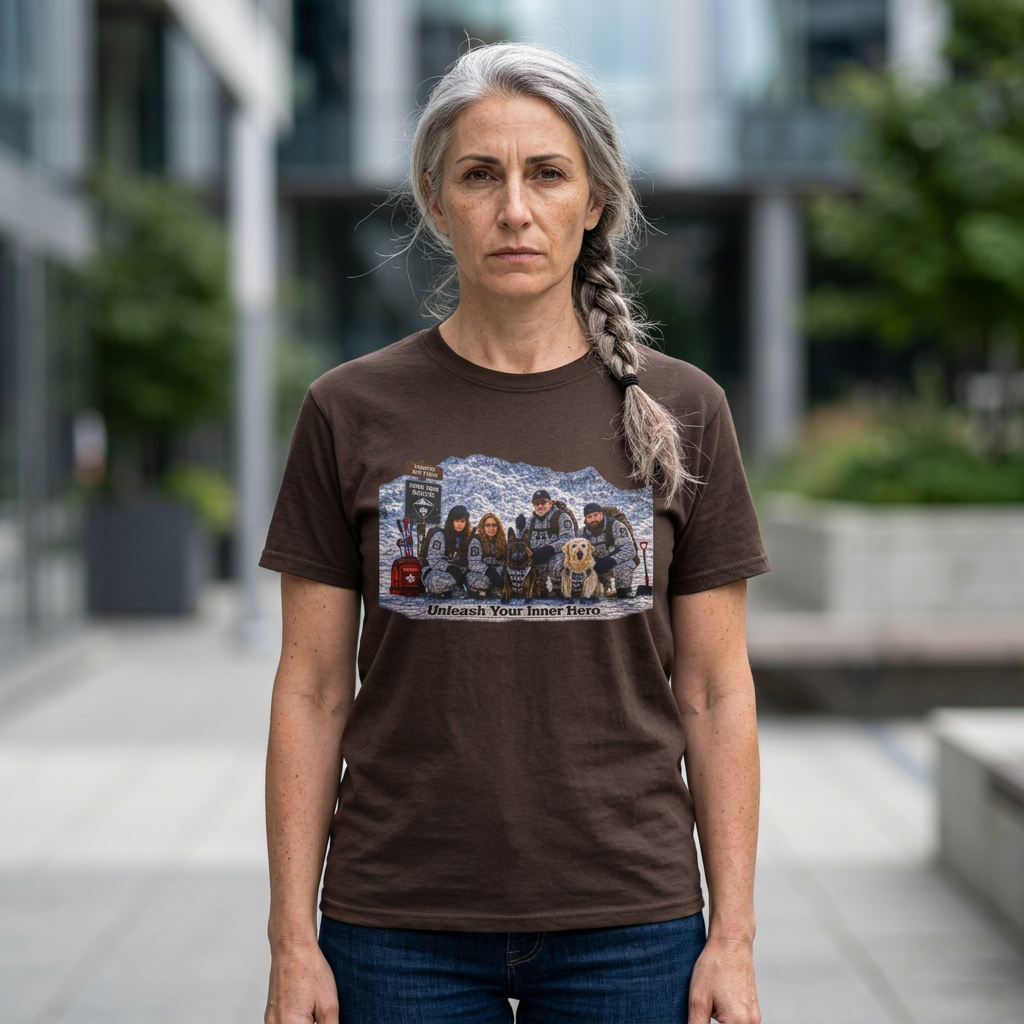 K-9 Rescue Ski Team Tee — 'Celebrate Your Inner Hero' Retro Winter Graphic T-Shirt