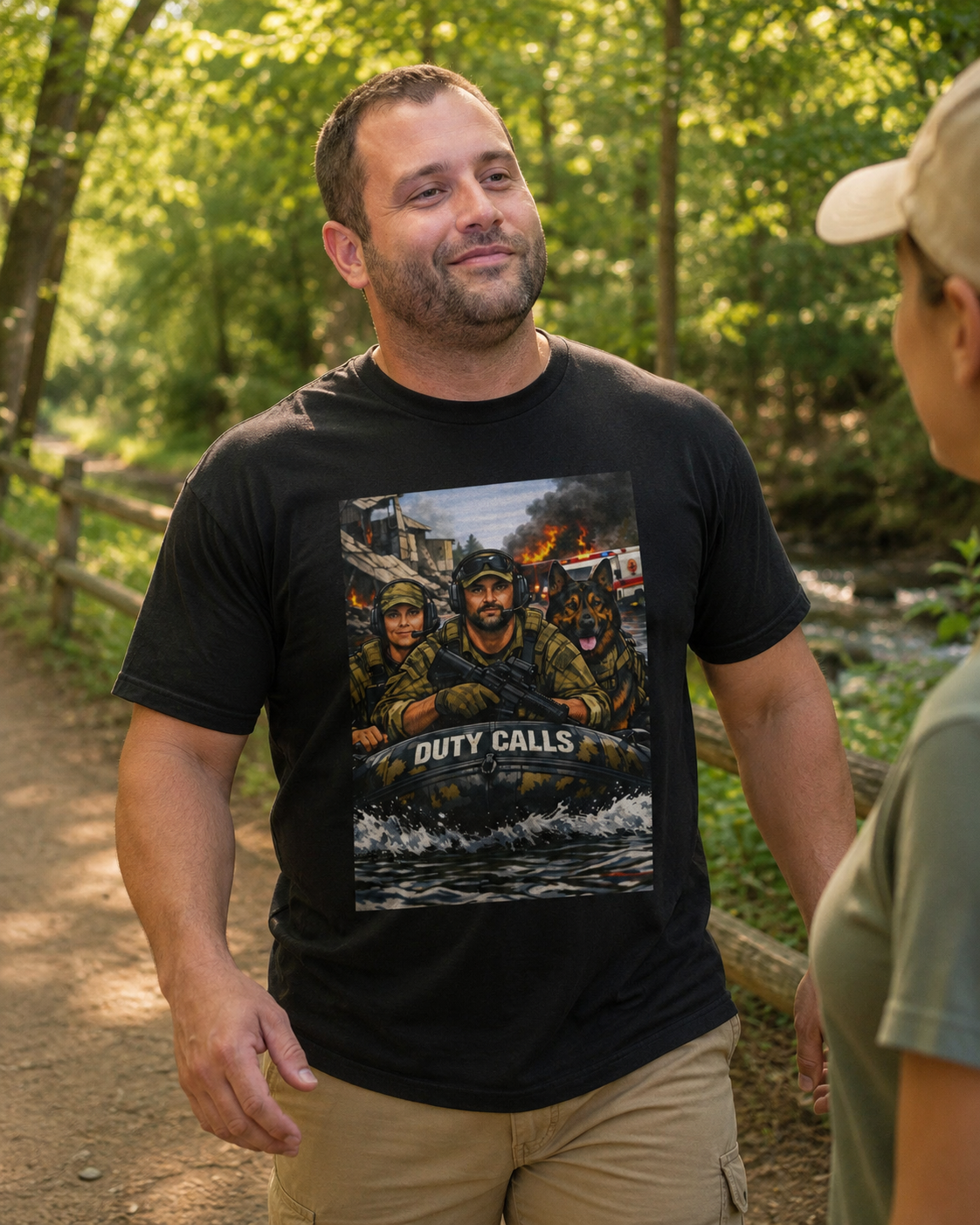 T-Shirt — "Duty Calls" First Responder Rescue Scene