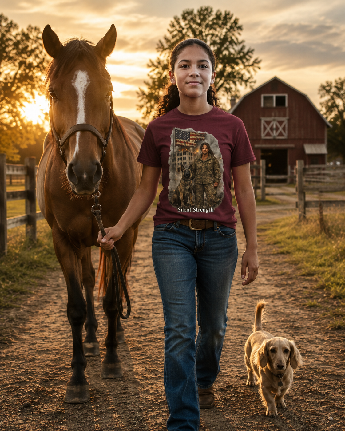 Military K9 Tribute T-Shirt — 'Silent Strength' Veteran & Service Dog Tee