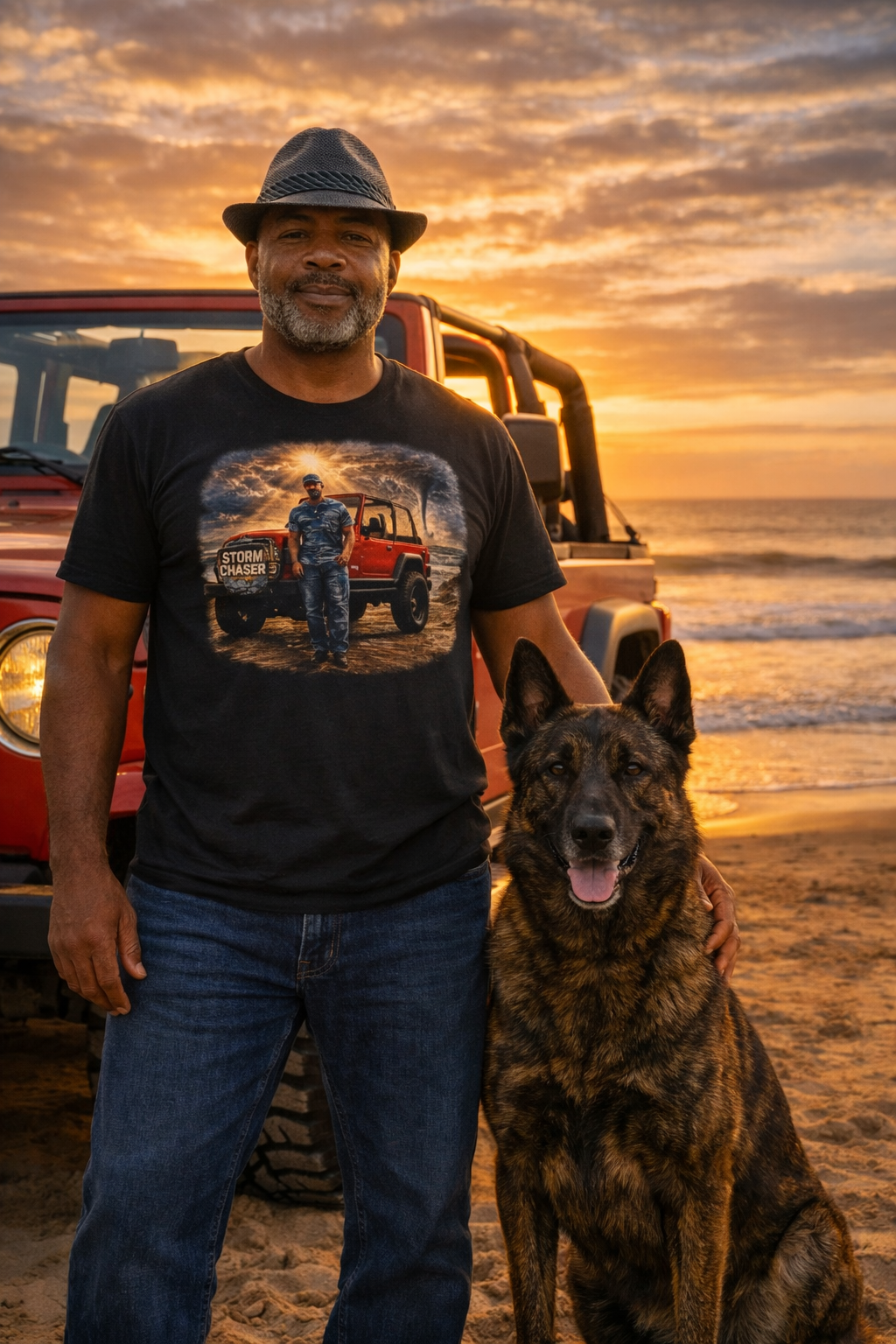 Storm Chaser Sunset T-Shirt — Off-Road Camping Adventure Graphic Tee