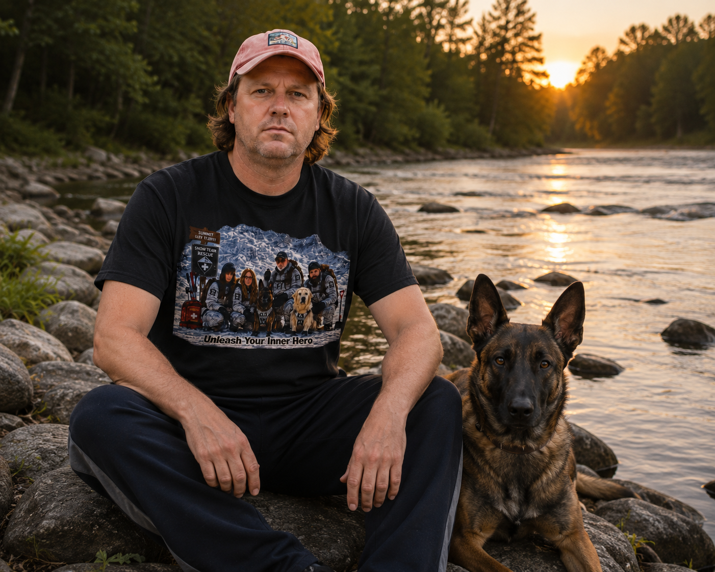 K-9 Rescue Ski Team Tee — 'Celebrate Your Inner Hero' Retro Winter Graphic T-Shirt