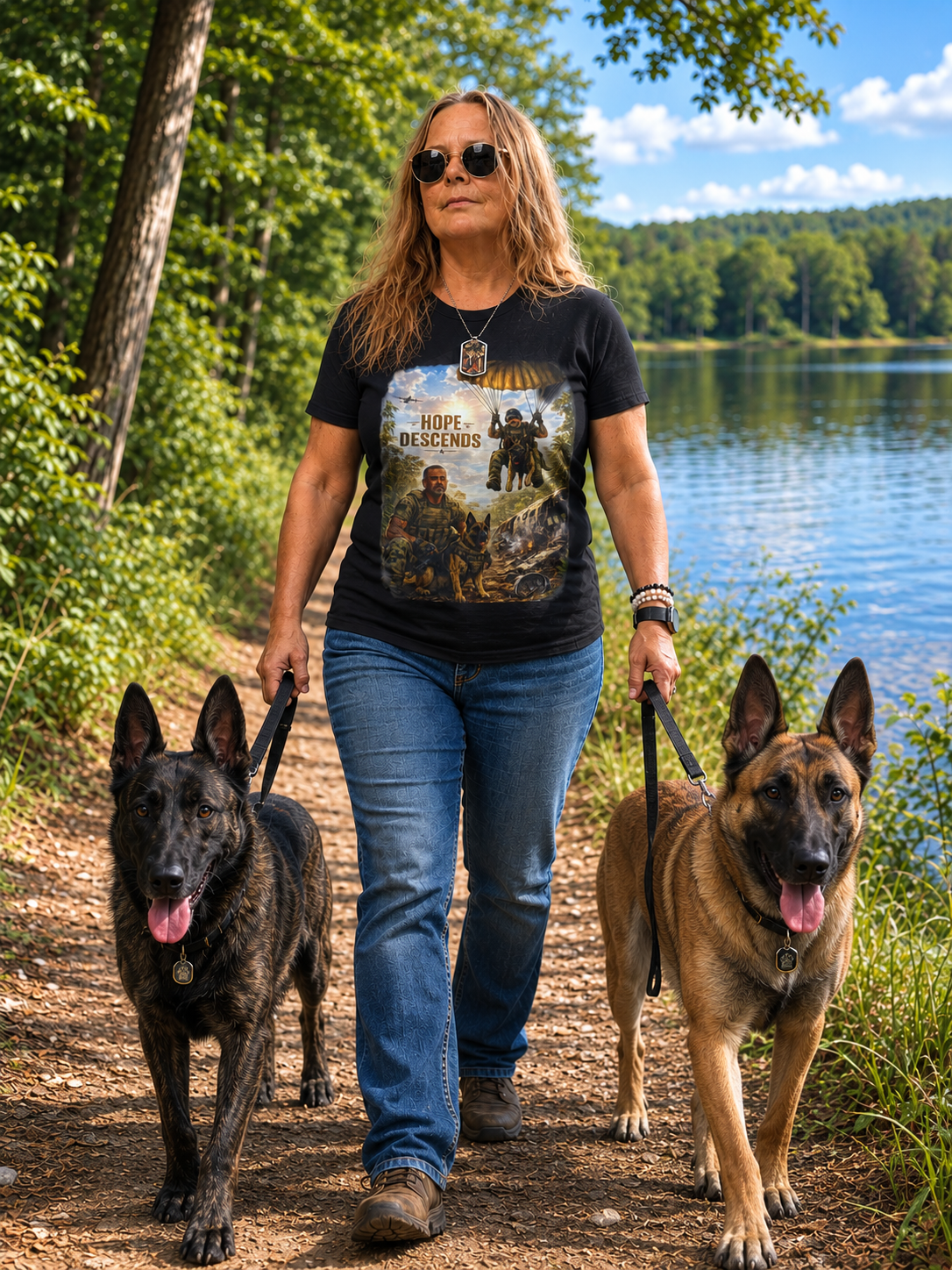 Unisex Heavy Cotton Tee Military K-9 Rescue