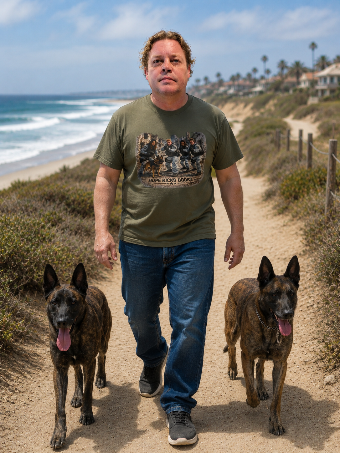 Military K-9 Team T-Shirt — Soldiers & Working Dog Squad Design