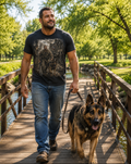Apocalyptic Survivor T‑Shirt – Post‑War  K-9 Soldier Graphic Tee