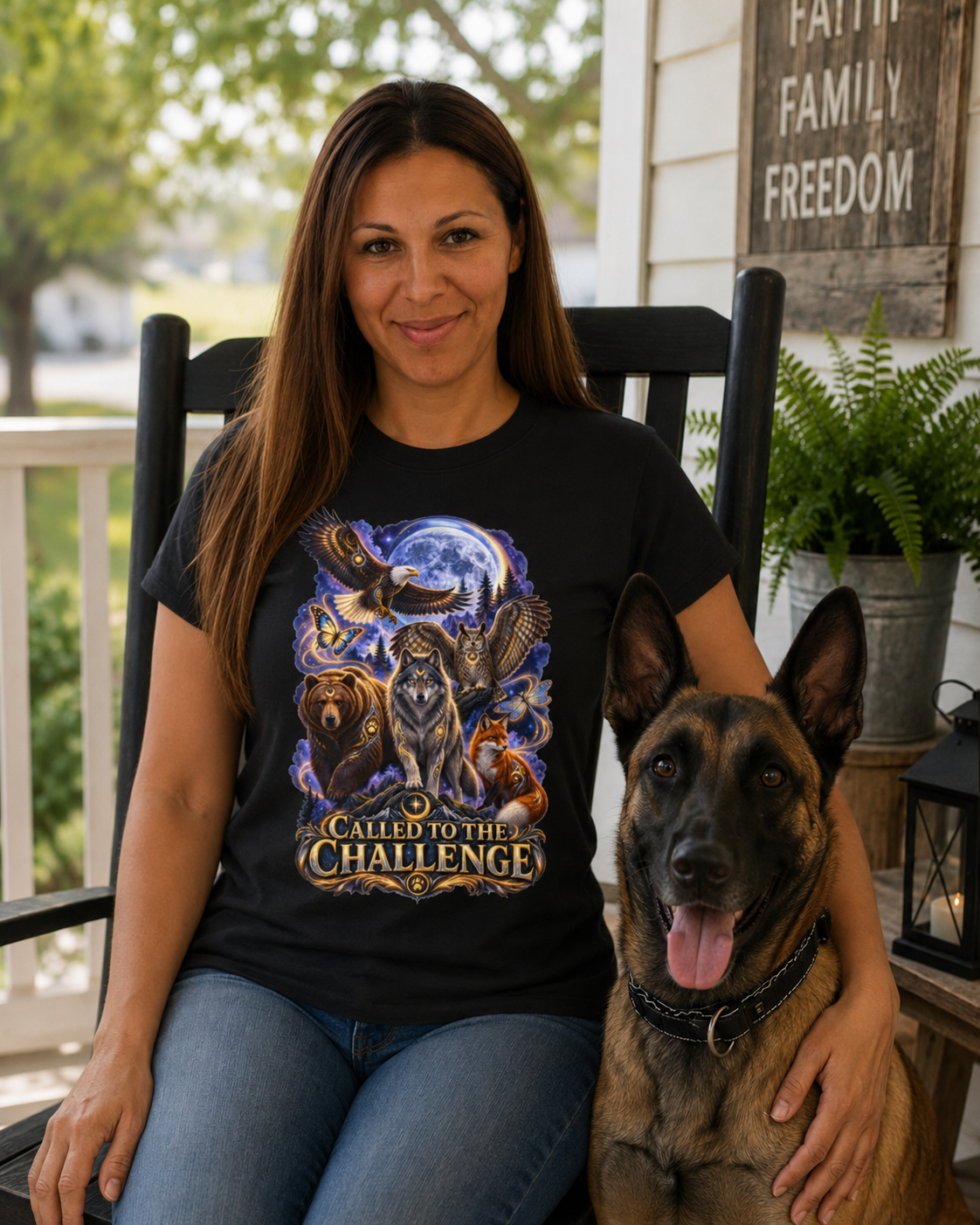 Called to the Challenge Wildlife Graphic Tee — Wolves, Bears & Eagles Nature Shirt