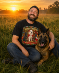 Christmas Tee "Merry Christmas & The Malinois Dogs Naughty List " – Vintage Holiday Dog Graphic