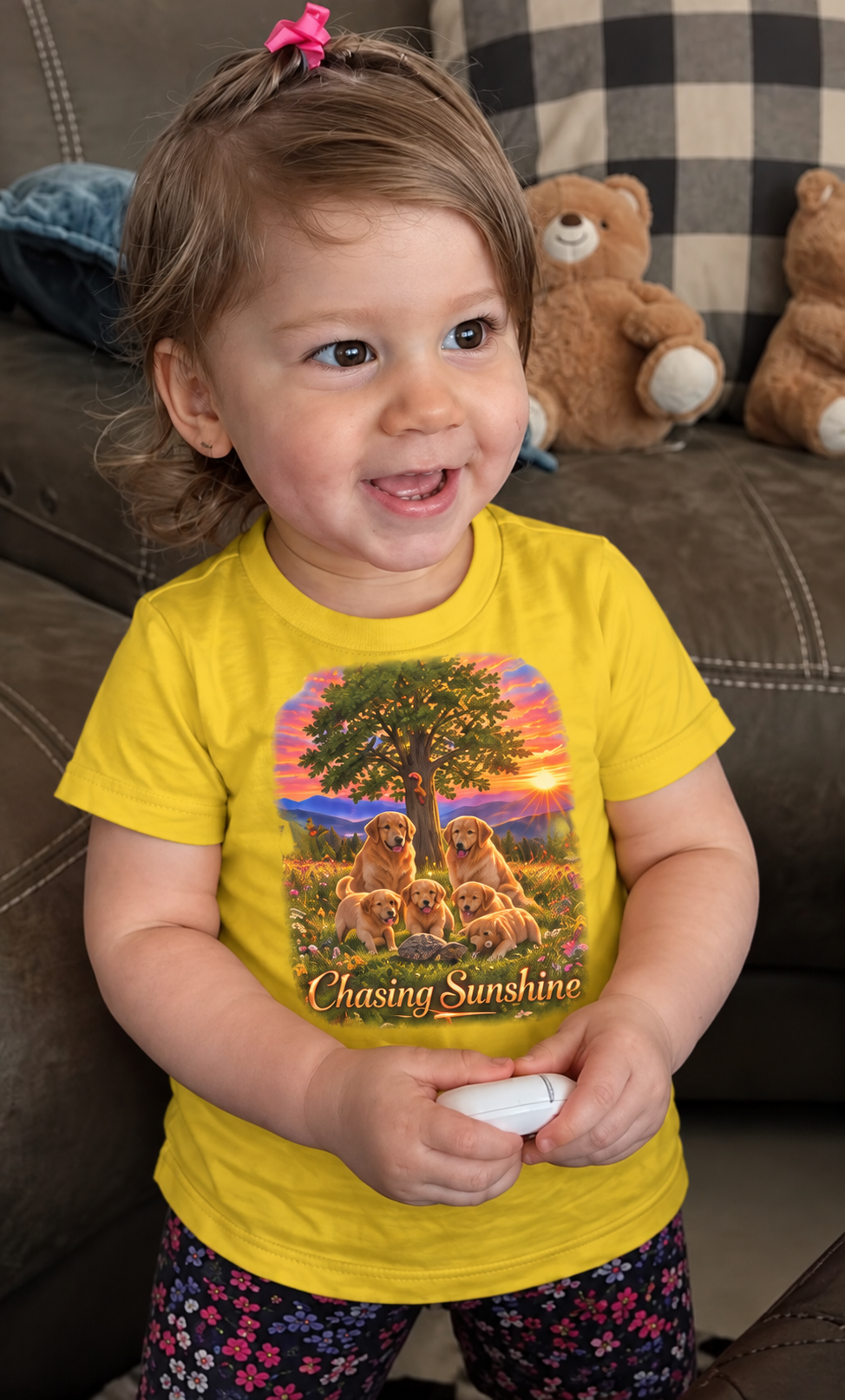 Infant Tee — Golden Retriever Puppies at Sunset "Chasing Sunshine"