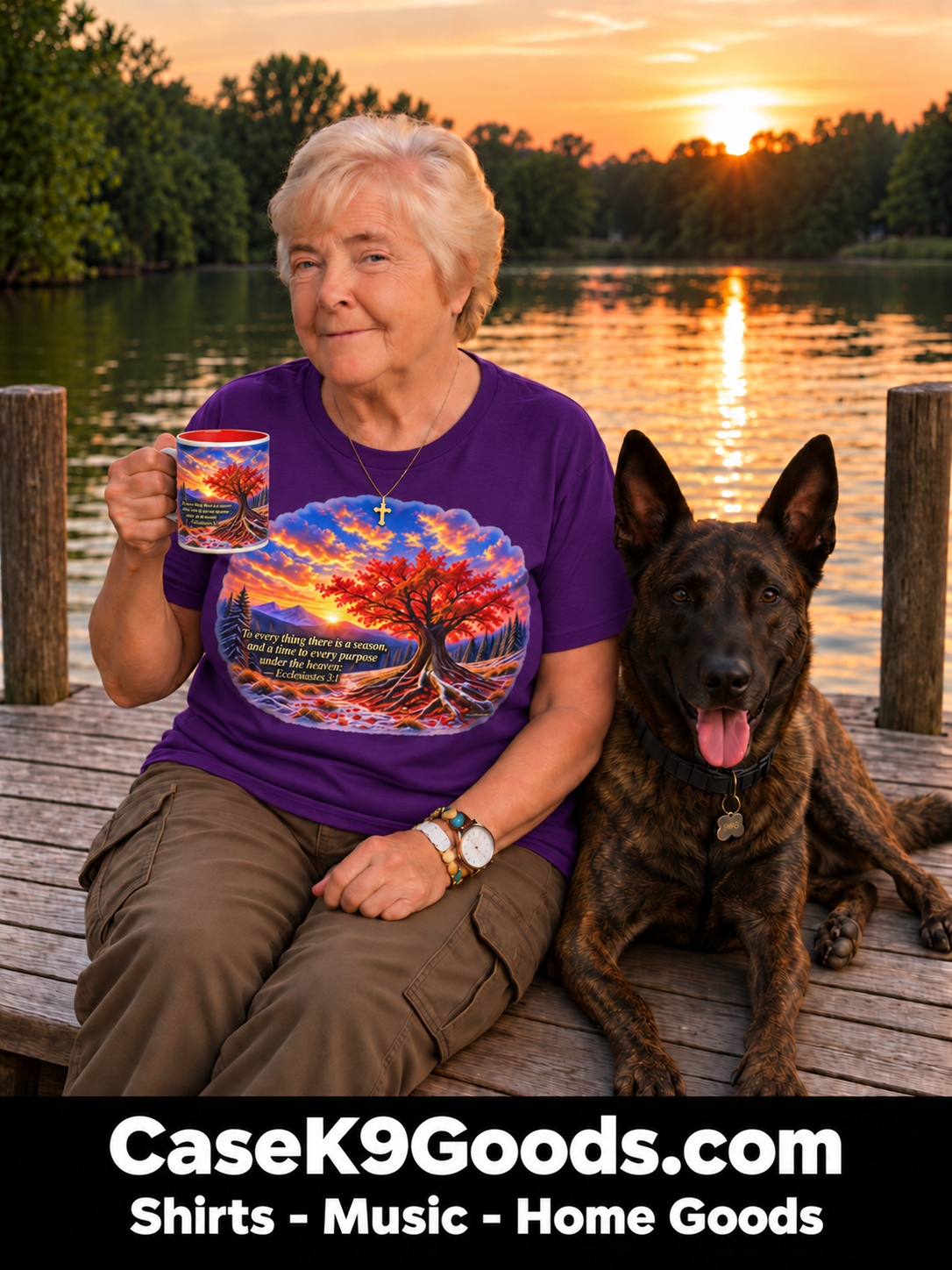 Tree of Life Sunset T‑Shirt — Inspirational Scripture Scenic Nature Tee