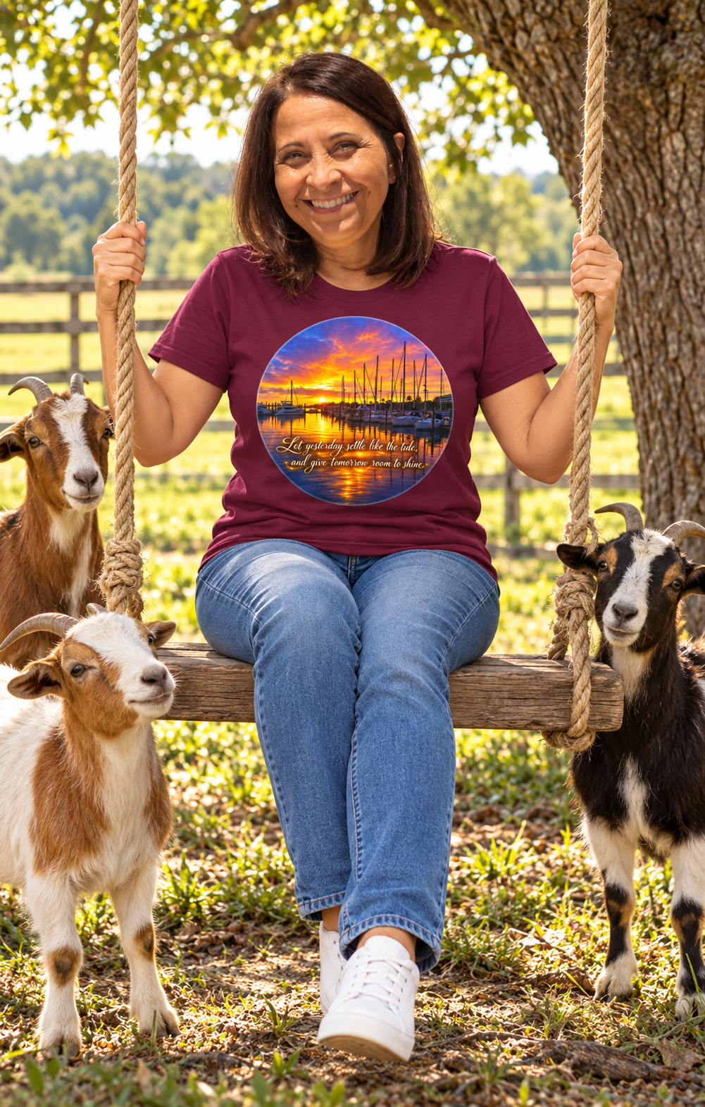 Sunset Sailboat Inspirational Quote T-Shirt