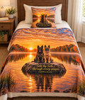 Velveteen Microfiber Blanket – Dutch Shepherd & Malinois Best Friends, “Side by Side Through Every Season”